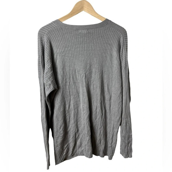 Pretty Little Thing • Plus Gray Ribbed Cardigan - Picture 2 of 4